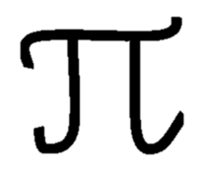 Pi symbol, with curvature